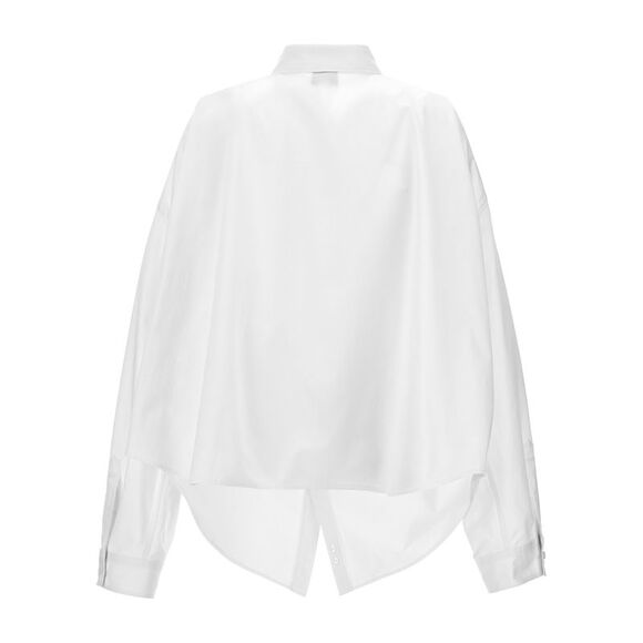 Balenciaga Women's Asymmetric Shirt With Logo Embroidery